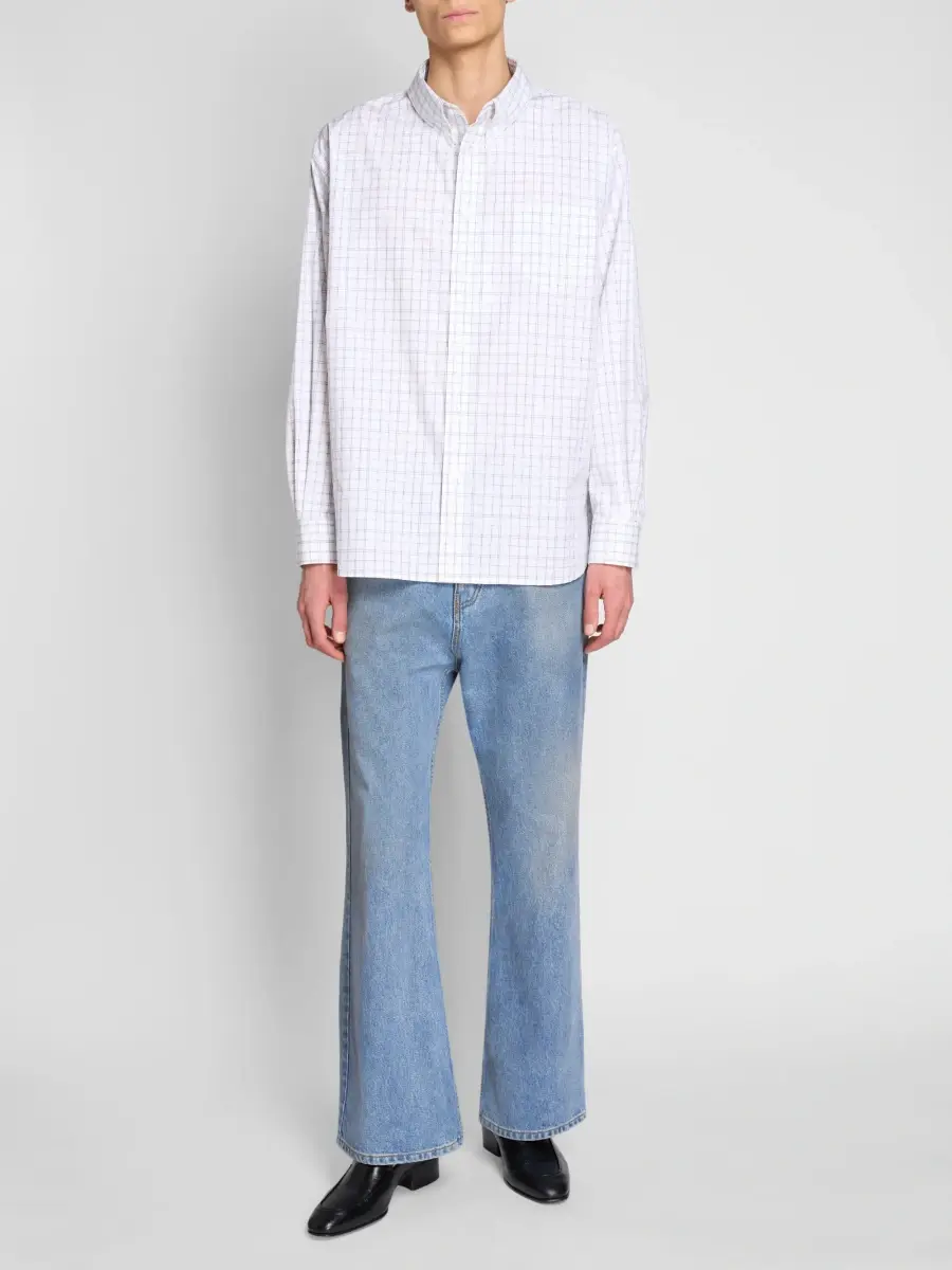 Willy Chavarria Men's Veterano Check Cotton Shirt | Thumbnail 2