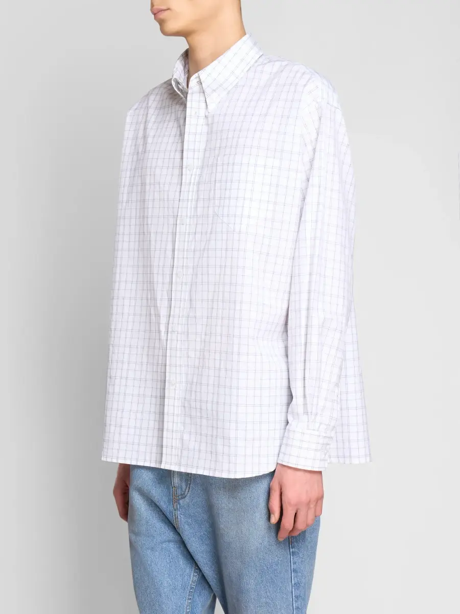 Willy Chavarria Men's Veterano Check Cotton Shirt | Thumbnail 4