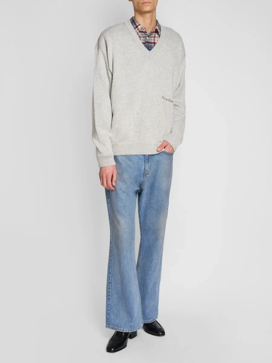 Willy Chavarria Men's Wool V-Neck Sweater | Thumbnail 2 Willy Chavarria Men's Wool V-Neck Sweater | Thumbnail 2