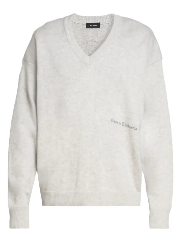 Willy Chavarria Men's Wool V-Neck Sweater