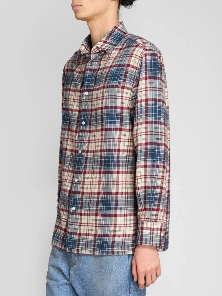 Willy Chavarria Men's Plaid Wool Flannel Shirt | Thumbnail 4