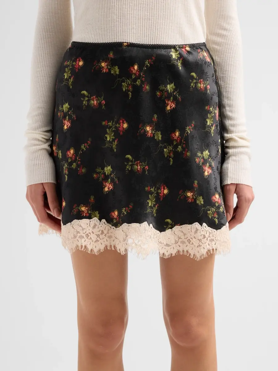 DÔEN Women's Giulietta Picot-Trim Floral Mini Skirt | Thumbnail 5