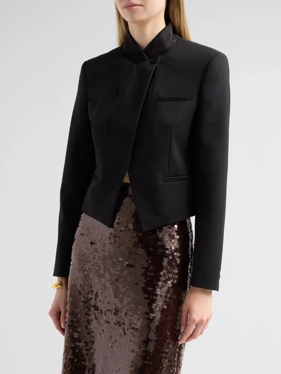 TANYA TAYLOR Women's Julie Stretch-Wool Blazer | Thumbnail 4