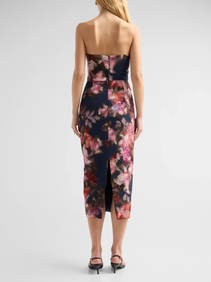 BLACK HALO Women's Leonora Floral Strapless Midi Dress | Thumbnail 3 BLACK HALO Women's Leonora Floral Strapless Midi Dress | Thumbnail 3