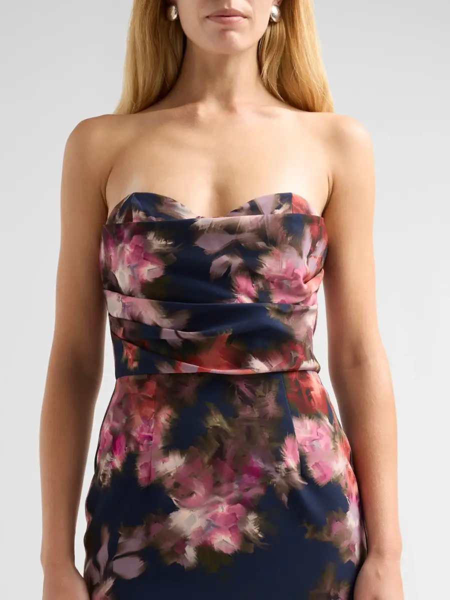 BLACK HALO Women's Leonora Floral Strapless Midi Dress | Thumbnail 5 BLACK HALO Women's Leonora Floral Strapless Midi Dress | Thumbnail 5