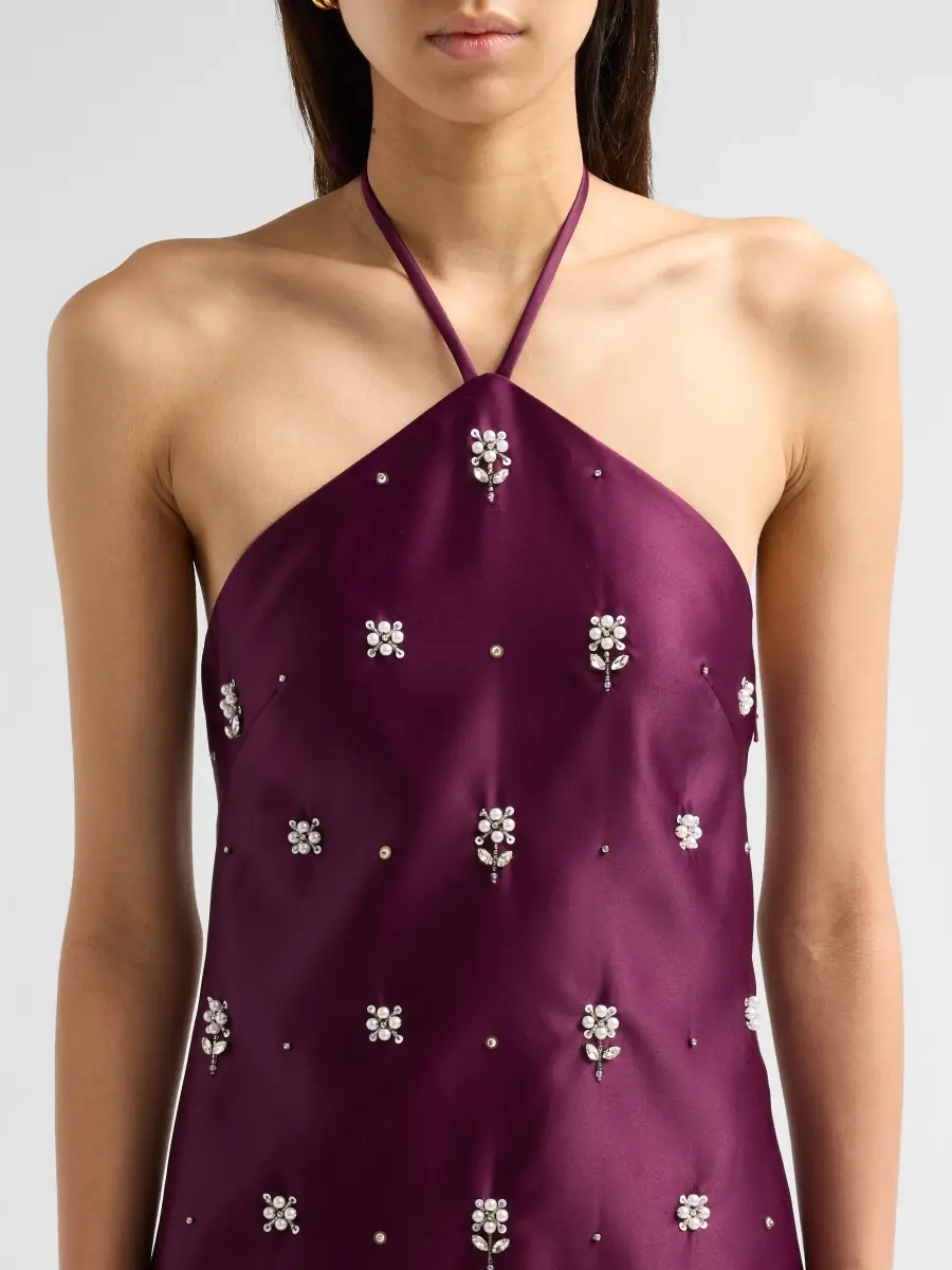 TANYA TAYLOR Women's Bree Embellished Satin Mini Dress | Thumbnail 5 TANYA TAYLOR Women's Bree Embellished Satin Mini Dress | Thumbnail 5