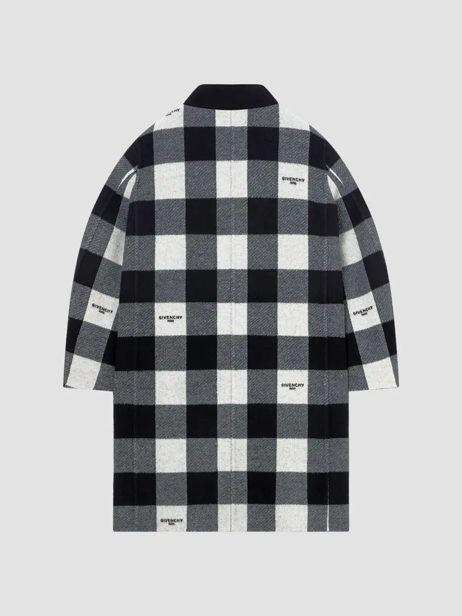 Givenchy Men's Coat in Wool - White Black | Thumbnail 4 Givenchy Men's Coat in Wool - White Black | Thumbnail 4