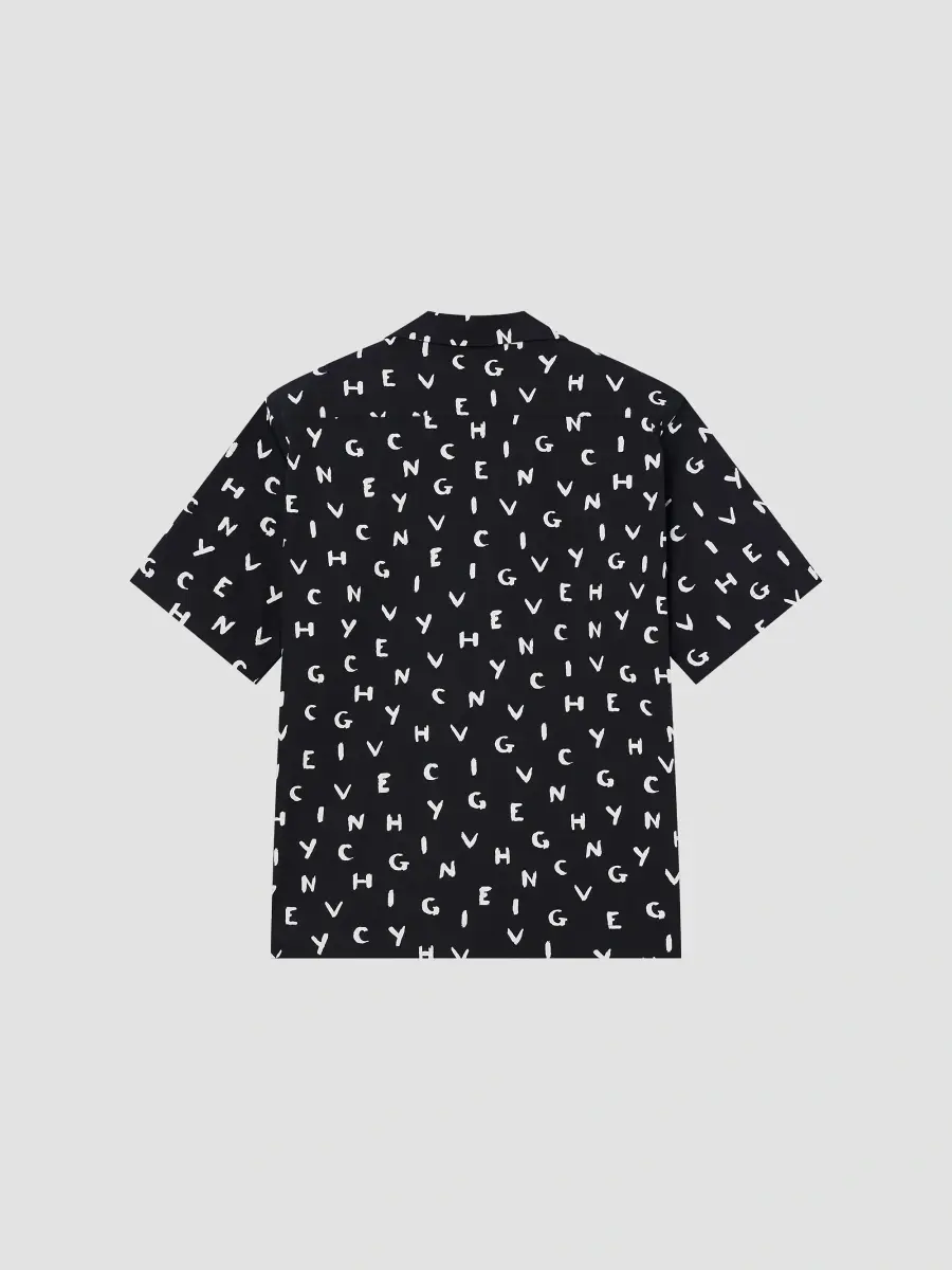 Givenchy Men's Shirt in Poplin with Brushed Print - Black White | Thumbnail 2