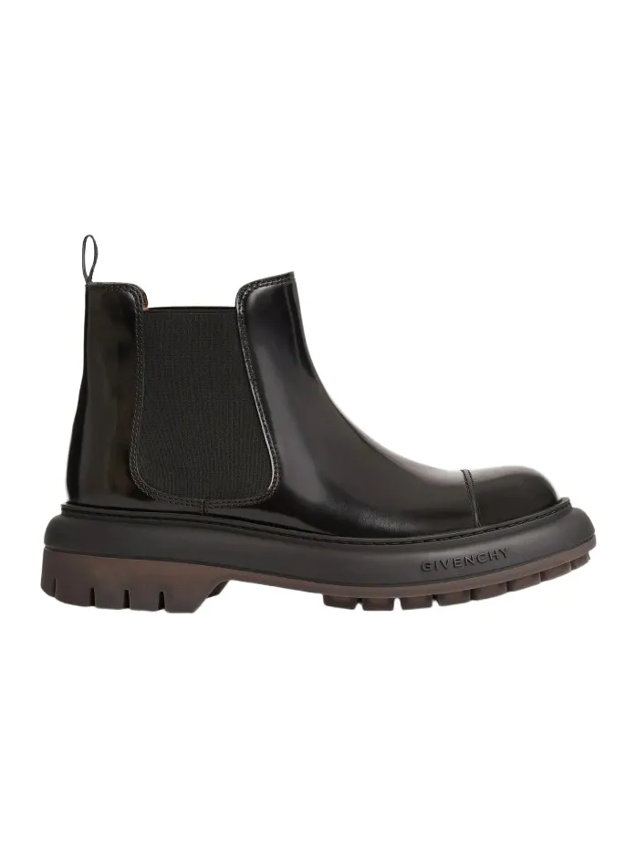 Givenchy Men's Cargo Chelsea Boots in Brushed Leather - Black