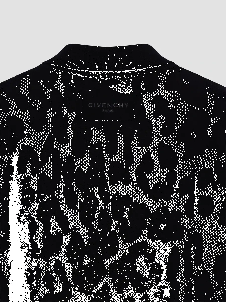 Givenchy Men's Polo Shirt in Leopard-Effect Cotton Mesh | Thumbnail 9