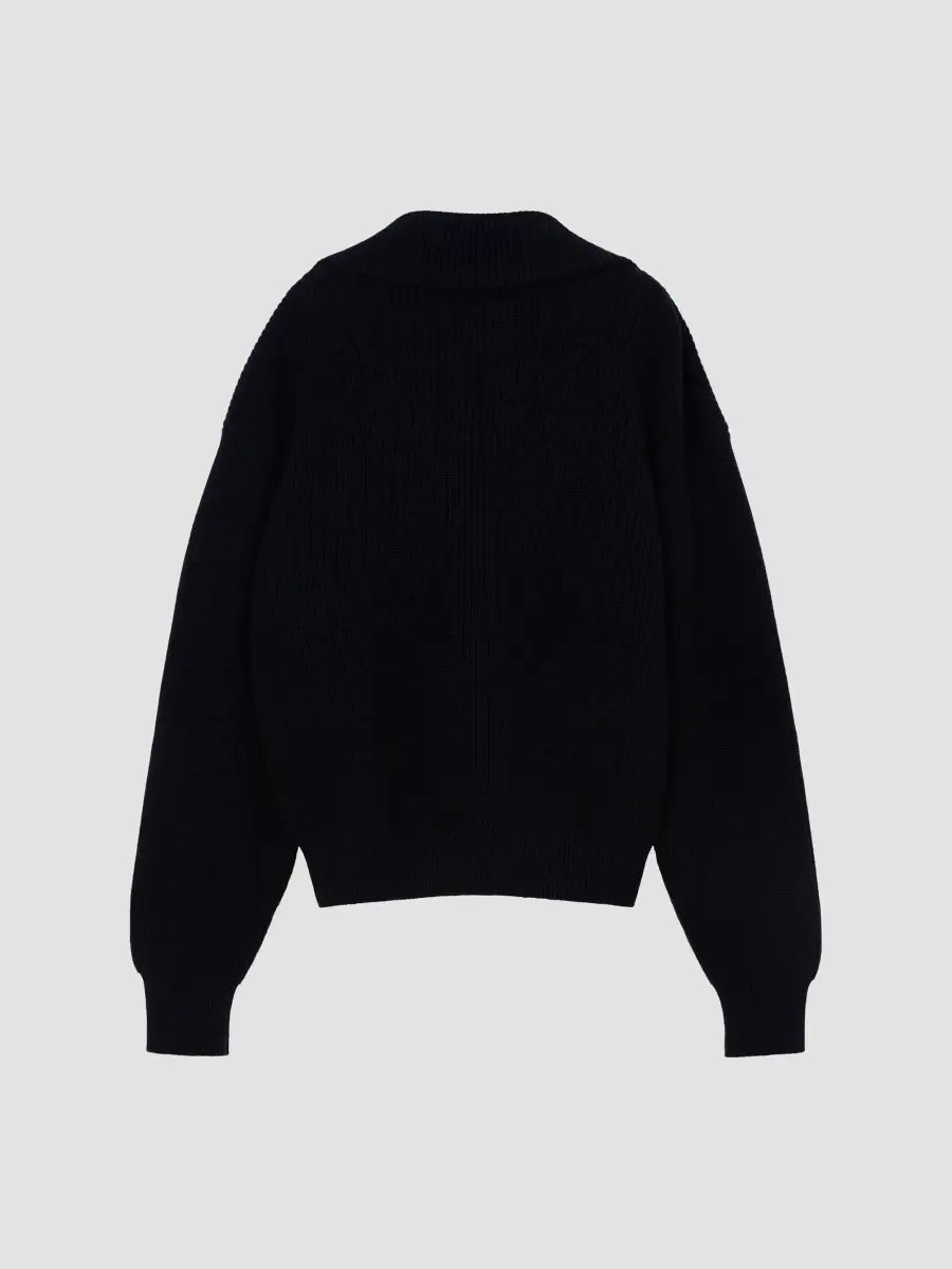 Givenchy Men's Zipped Sweater in Cotton and Wool - Black | Thumbnail 2 Givenchy Men's Zipped Sweater in Cotton and Wool - Black | Thumbnail 2