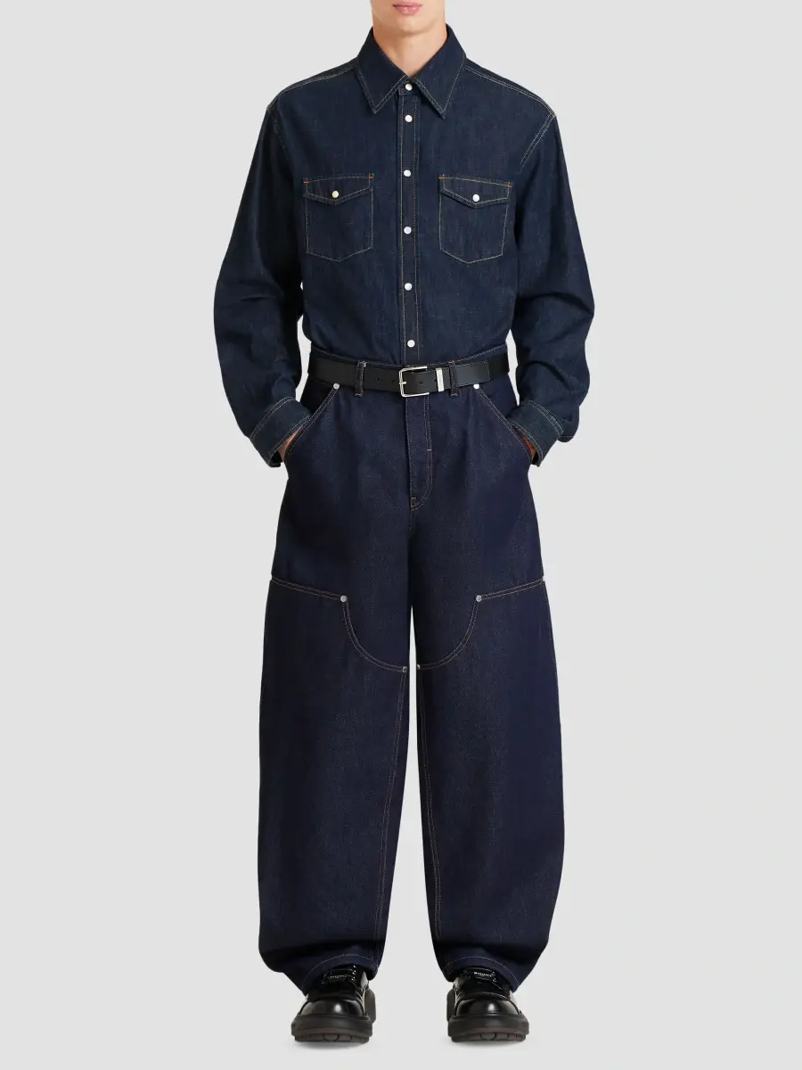 Givenchy Men's Western Shirt in Denim - Grey Blue | Thumbnail 2
