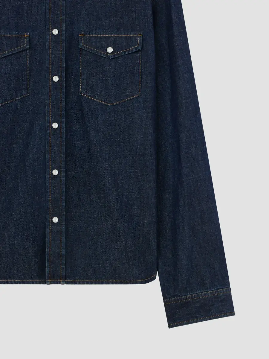 Givenchy Men's Western Shirt in Denim - Grey Blue | Thumbnail 7