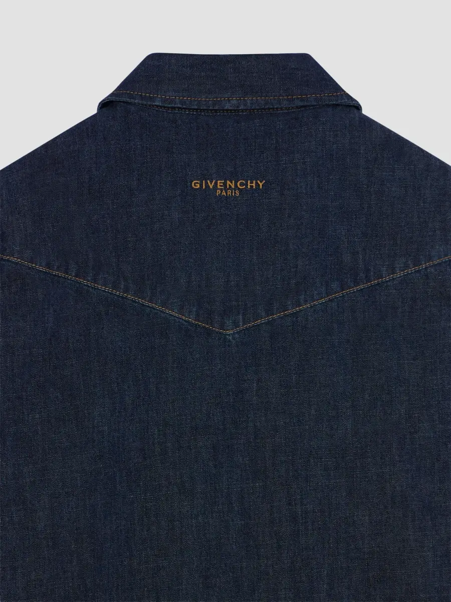 Givenchy Men's Western Shirt in Denim - Grey Blue | Thumbnail 8