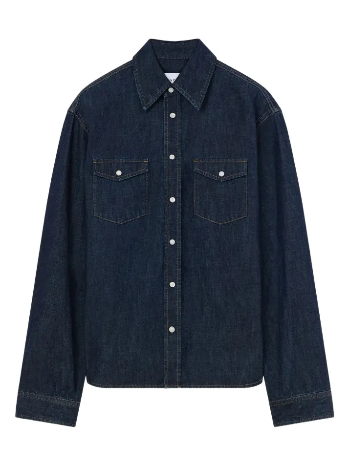 Givenchy Men's Western Shirt in Denim - Grey Blue