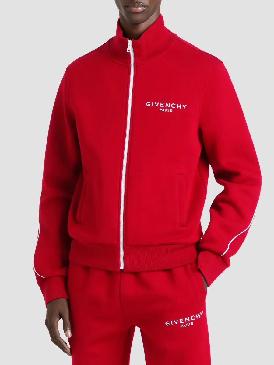 Givenchy Men's Couture Seam Track Top in Scuba - Red Pink | Thumbnail 3 Givenchy Men's Couture Seam Track Top in Scuba - Red Pink | Thumbnail 3