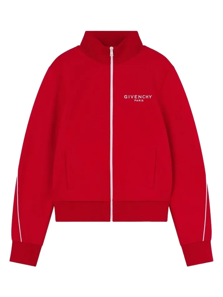 Givenchy Men's Couture Seam Track Top in Scuba - Red Pink