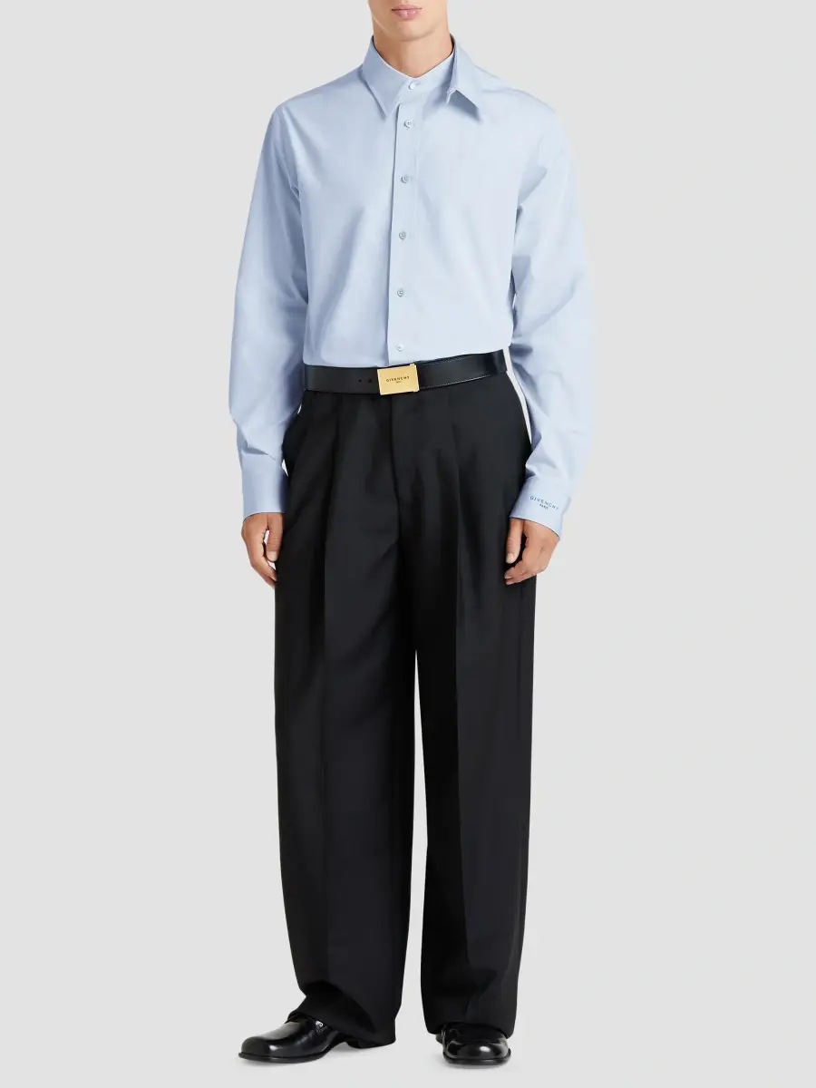 Givenchy Men's Shirt in Poplin with Detachable Collar - Baby Blue | Thumbnail 2