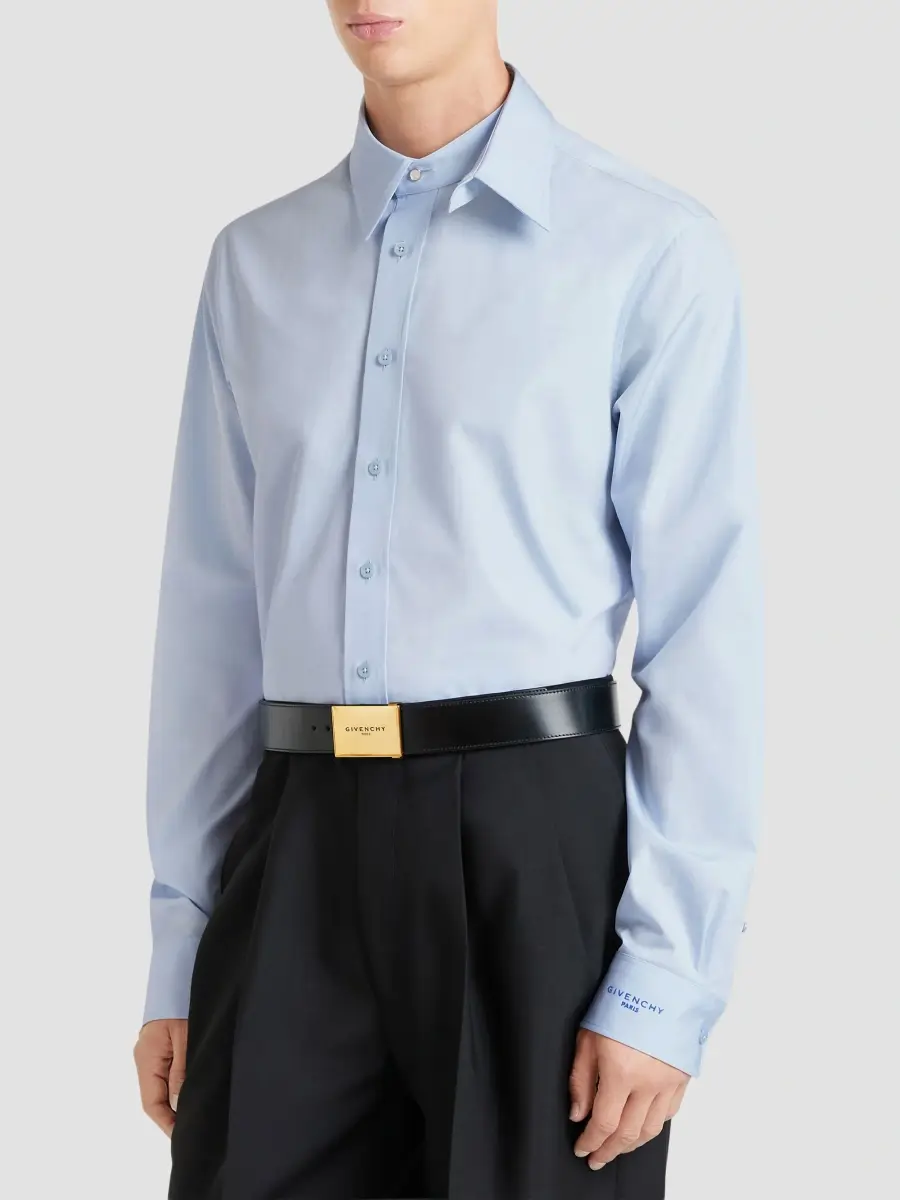 Givenchy Men's Shirt in Poplin with Detachable Collar - Baby Blue | Thumbnail 7