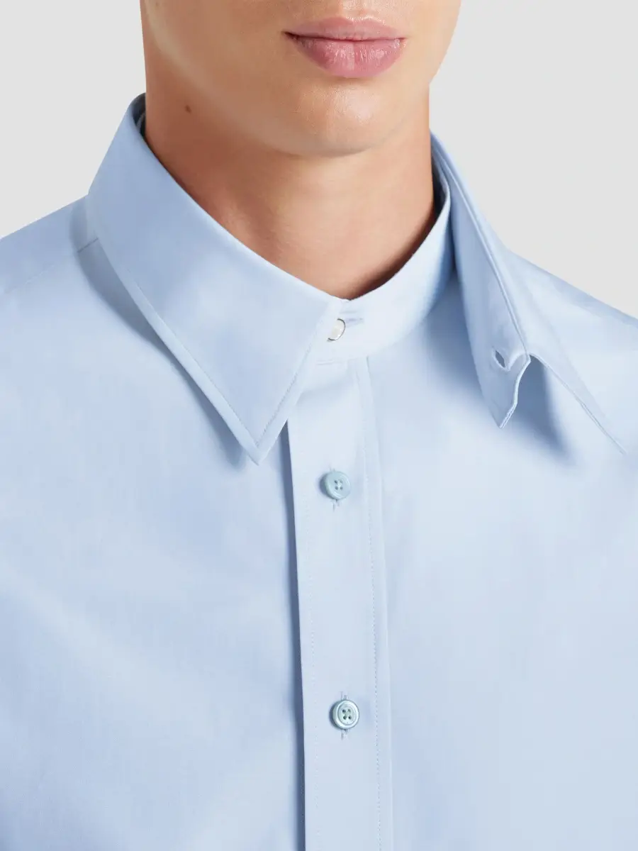 Givenchy Men's Shirt in Poplin with Detachable Collar - Baby Blue | Thumbnail 9