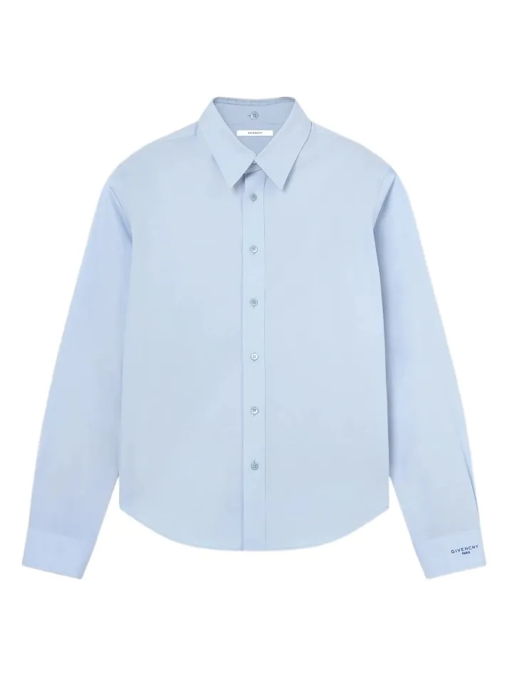 Givenchy Men's Shirt in Poplin with Detachable Collar - Baby Blue