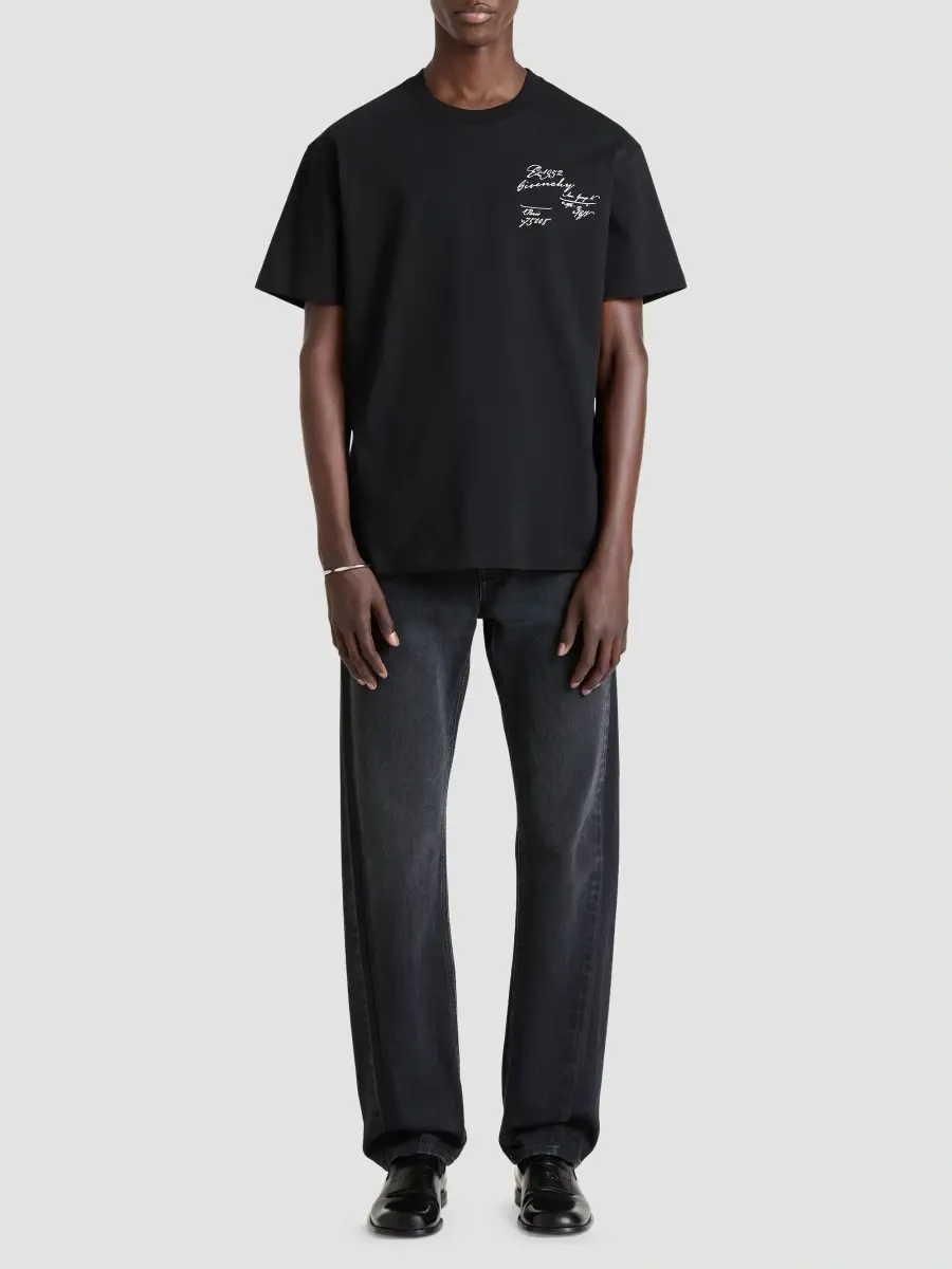 Givenchy Men's T-Shirt in Cotton with Scripty Print - Black | Thumbnail 2 Givenchy Men's T-Shirt in Cotton with Scripty Print - Black | Thumbnail 2