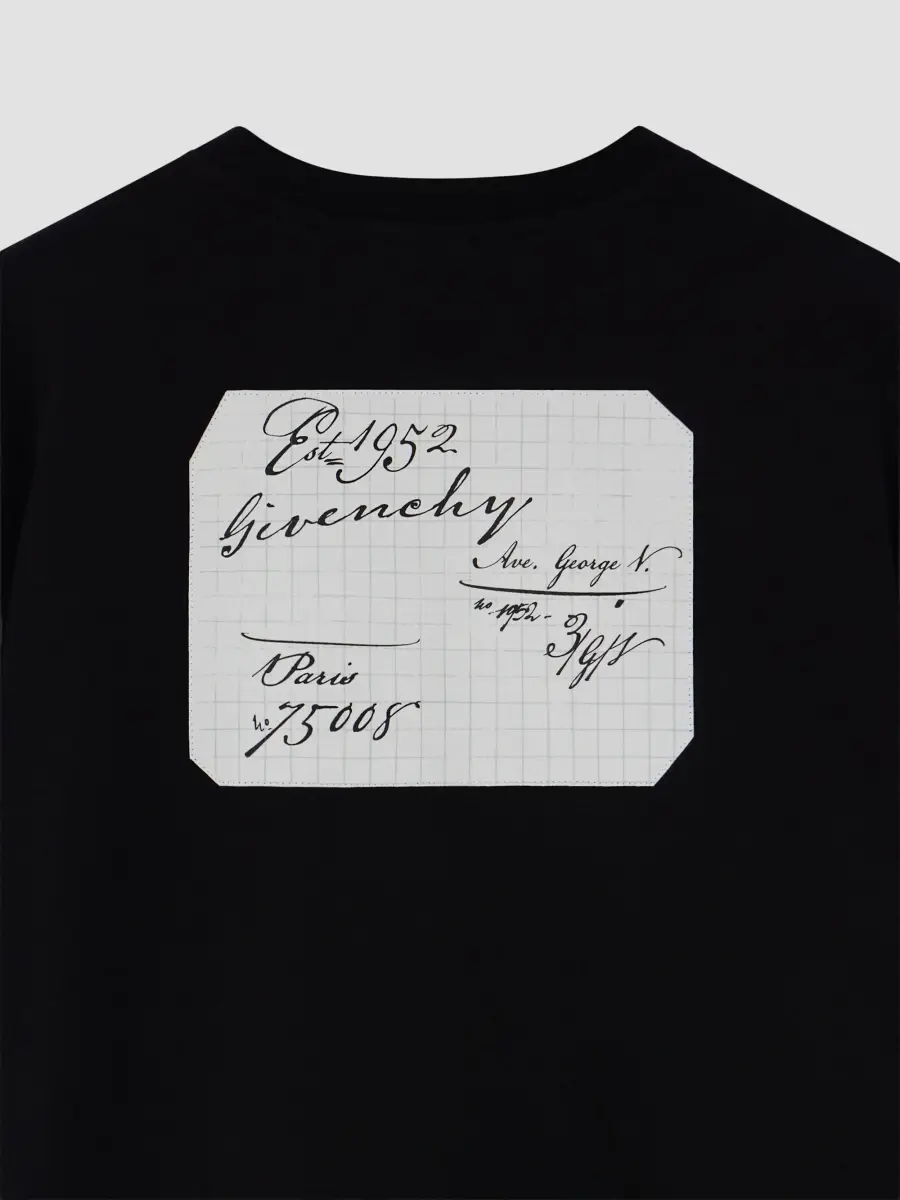 Givenchy Men's T-Shirt in Cotton with Scripty Print - Black | Thumbnail 5 Givenchy Men's T-Shirt in Cotton with Scripty Print - Black | Thumbnail 5