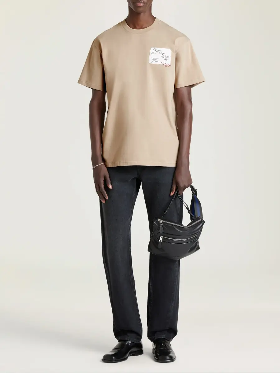 Givenchy Men's T-Shirt in Cotton with Scripty Print - Beige | Thumbnail 2 Givenchy Men's T-Shirt in Cotton with Scripty Print - Beige | Thumbnail 2