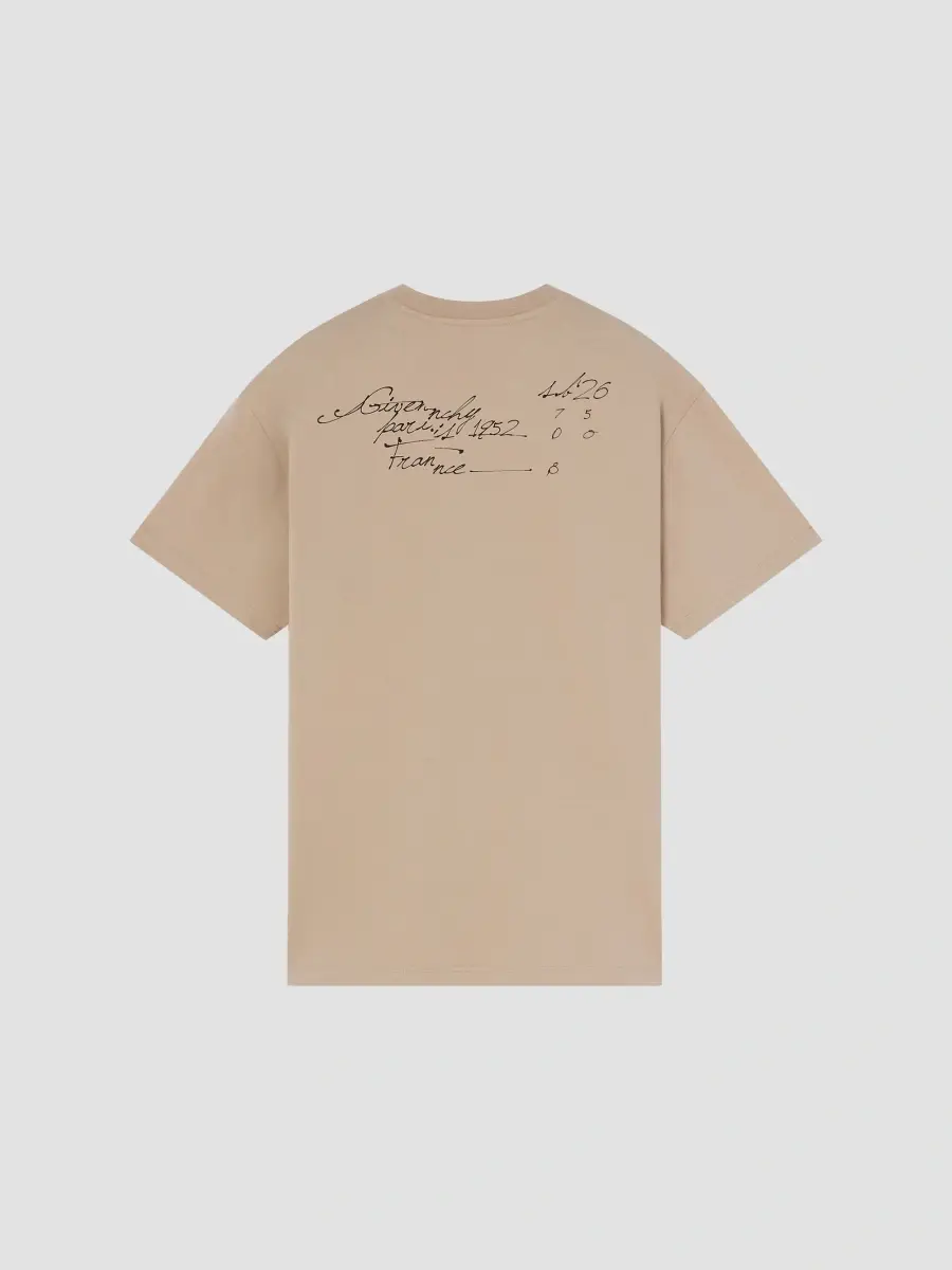 Givenchy Men's T-Shirt in Cotton with Scripty Print - Beige | Thumbnail 3 Givenchy Men's T-Shirt in Cotton with Scripty Print - Beige | Thumbnail 3