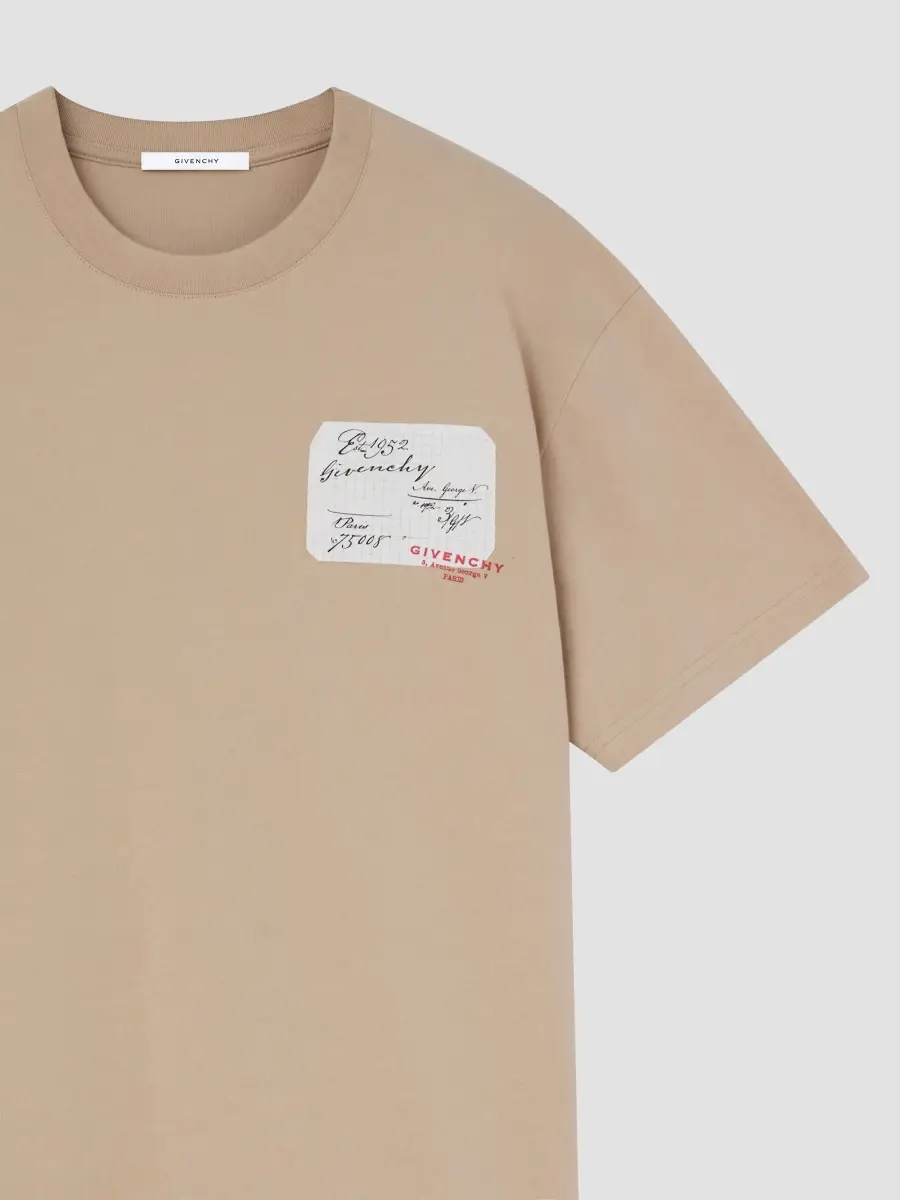 Givenchy Men's T-Shirt in Cotton with Scripty Print - Beige | Thumbnail 7 Givenchy Men's T-Shirt in Cotton with Scripty Print - Beige | Thumbnail 7