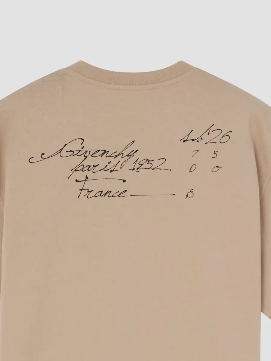 Givenchy Men's T-Shirt in Cotton with Scripty Print - Beige | Thumbnail 8 Givenchy Men's T-Shirt in Cotton with Scripty Print - Beige | Thumbnail 8