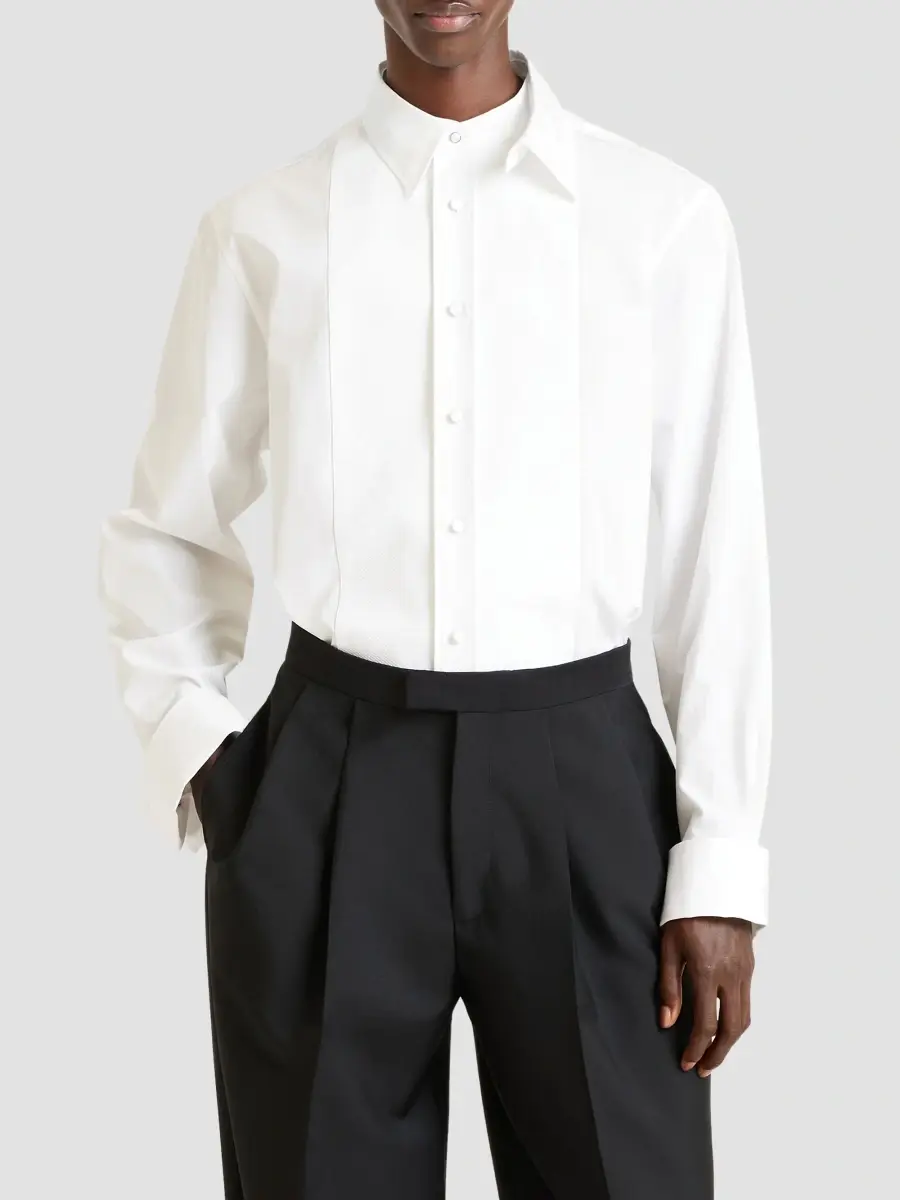 Givenchy Men's Shirt in Poplin with Detachable Collar and Plaston - White | Thumbnail 4 Givenchy Men's Shirt in Poplin with Detachable Collar and Plaston - White | Thumbnail 4