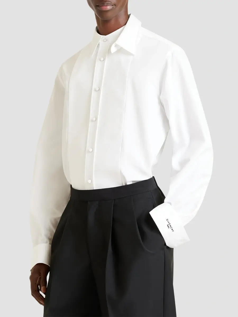 Givenchy Men's Shirt in Poplin with Detachable Collar and Plaston - White | Thumbnail 5 Givenchy Men's Shirt in Poplin with Detachable Collar and Plaston - White | Thumbnail 5