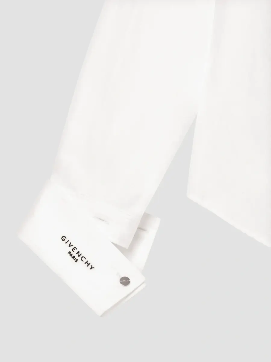 Givenchy Men's Shirt in Poplin with Detachable Collar and Plaston - White | Thumbnail 8 Givenchy Men's Shirt in Poplin with Detachable Collar and Plaston - White | Thumbnail 8