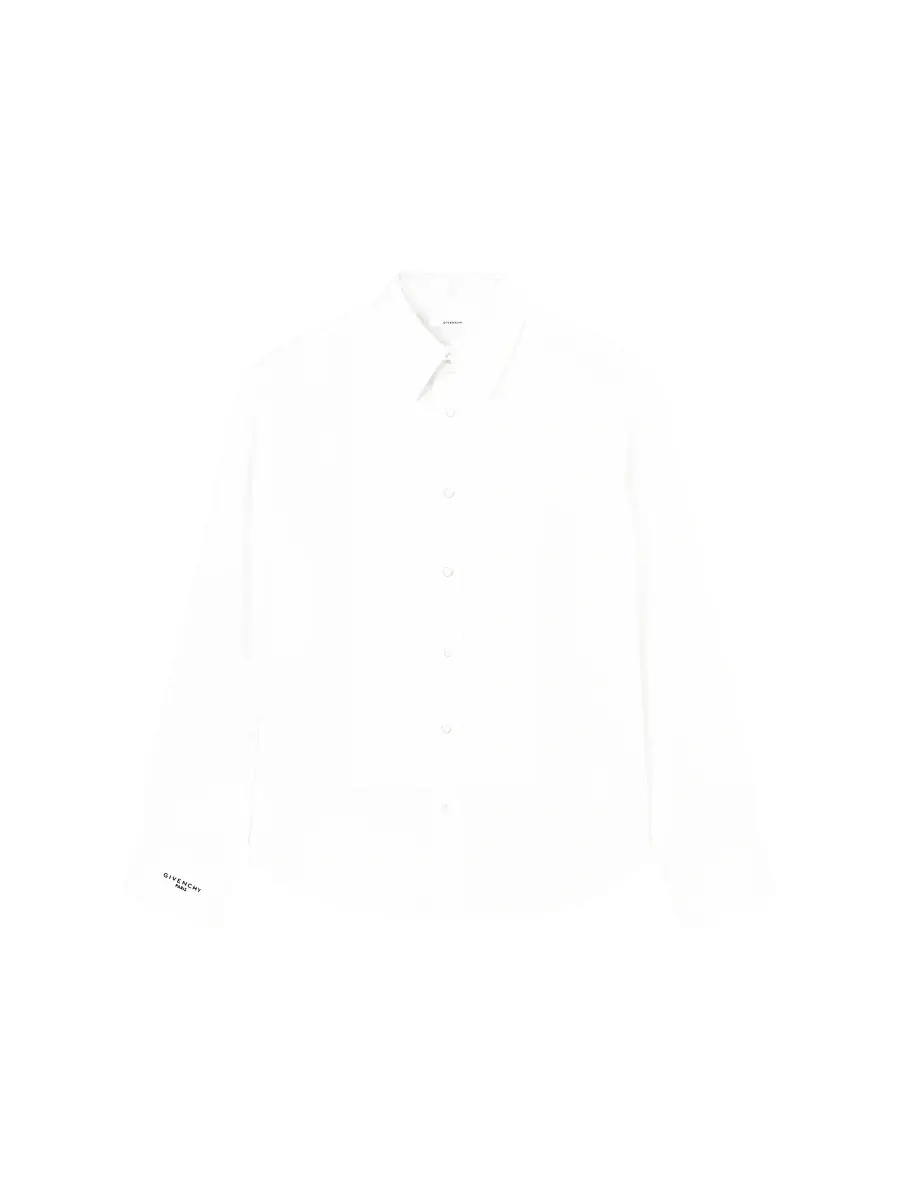 Givenchy Men's Shirt in Poplin with Detachable Collar and Plaston - White