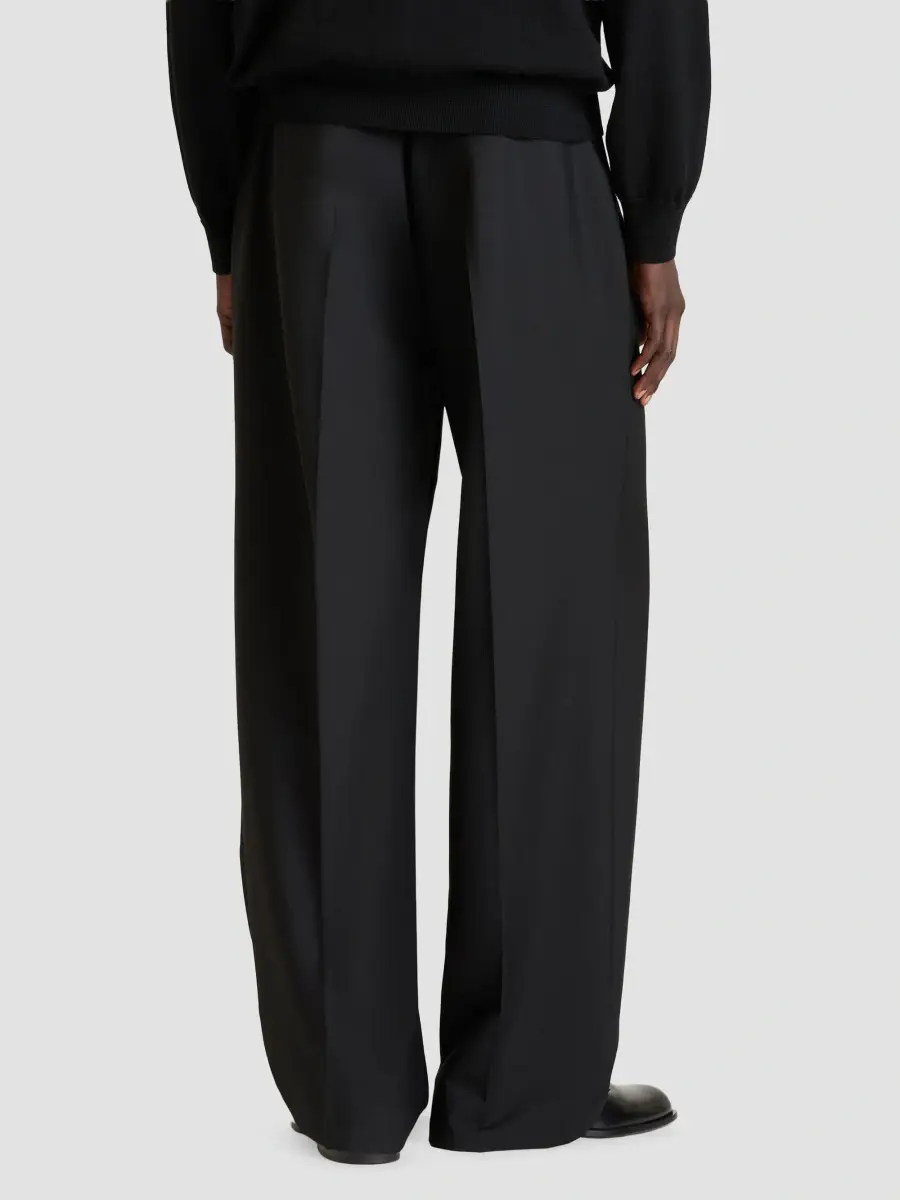 Givenchy Men's Double Pleated Pants in Wool and Mohair - Black | Thumbnail 5 Givenchy Men's Double Pleated Pants in Wool and Mohair - Black | Thumbnail 5