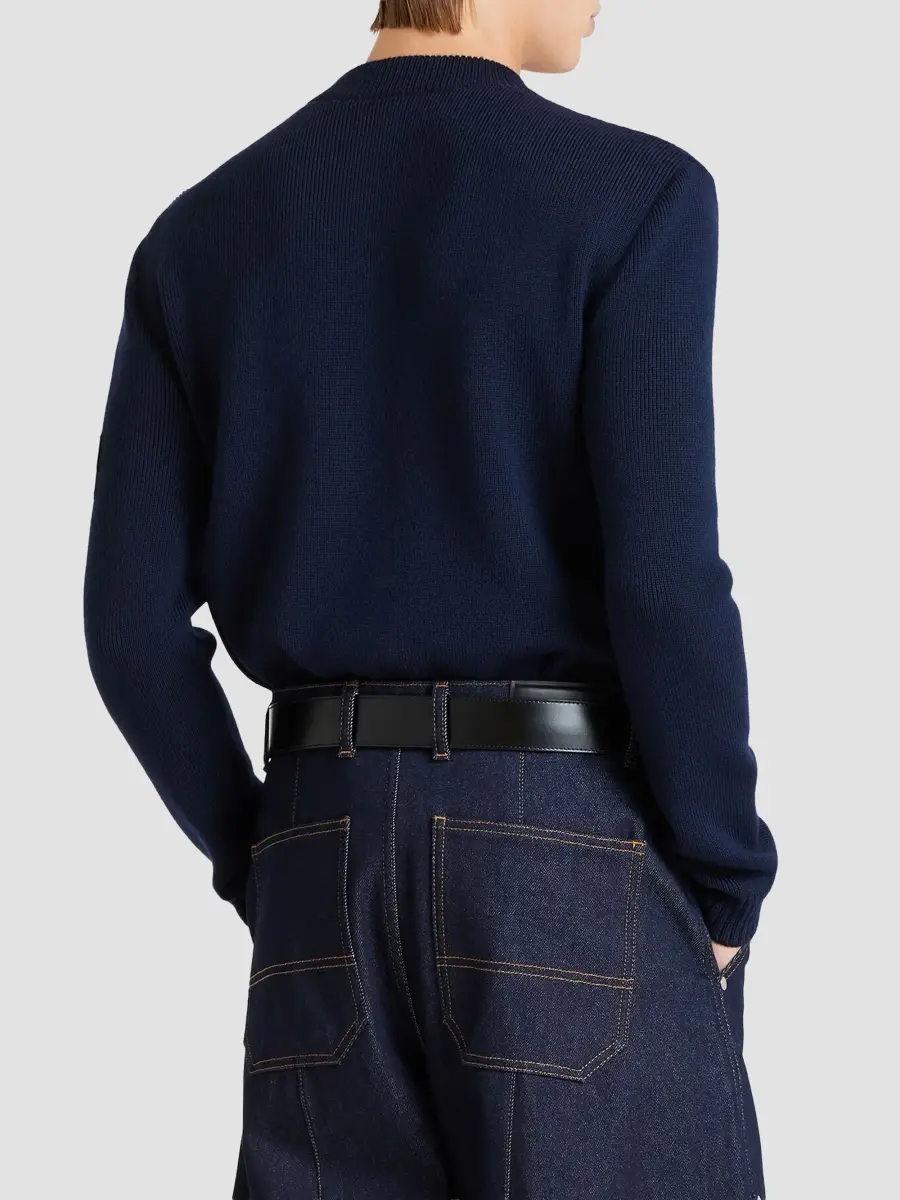 Givenchy Men's Slim Fit Sailor Sweater in Wool - Midnight Blue | Thumbnail 5 Givenchy Men's Slim Fit Sailor Sweater in Wool - Midnight Blue | Thumbnail 5