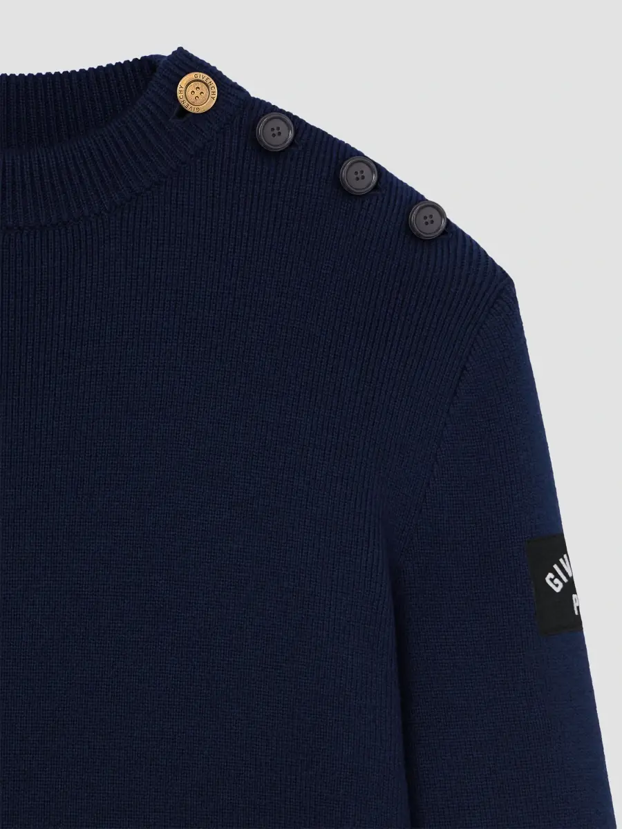 Givenchy Men's Slim Fit Sailor Sweater in Wool - Midnight Blue | Thumbnail 6 Givenchy Men's Slim Fit Sailor Sweater in Wool - Midnight Blue | Thumbnail 6