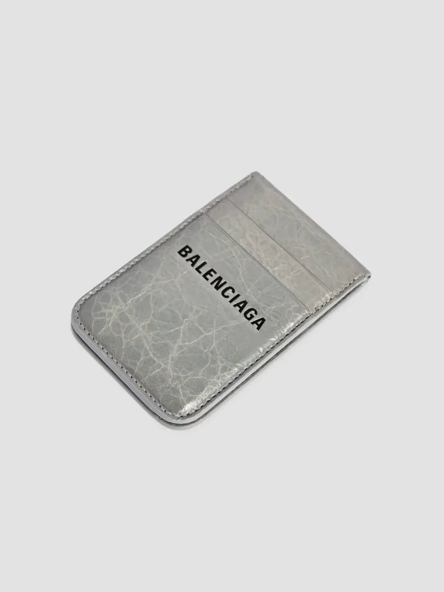 Balenciaga Men's Shopper Phone Magnet Card Holder with Stand - Grey | Thumbnail 4 Balenciaga Men's Shopper Phone Magnet Card Holder with Stand - Grey | Thumbnail 4