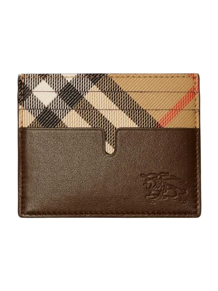 Burberry Men's EKD & Check Leather Card Case