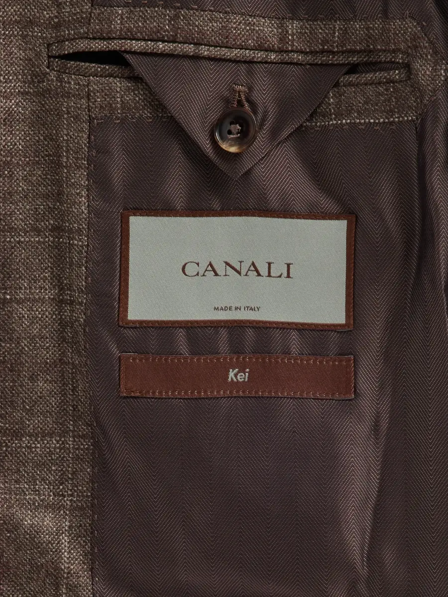 Canali Men's Plaid Lightweight Silk-Cashmere-Blend Sport Coat | Thumbnail 6 Canali Men's Plaid Lightweight Silk-Cashmere-Blend Sport Coat | Thumbnail 6