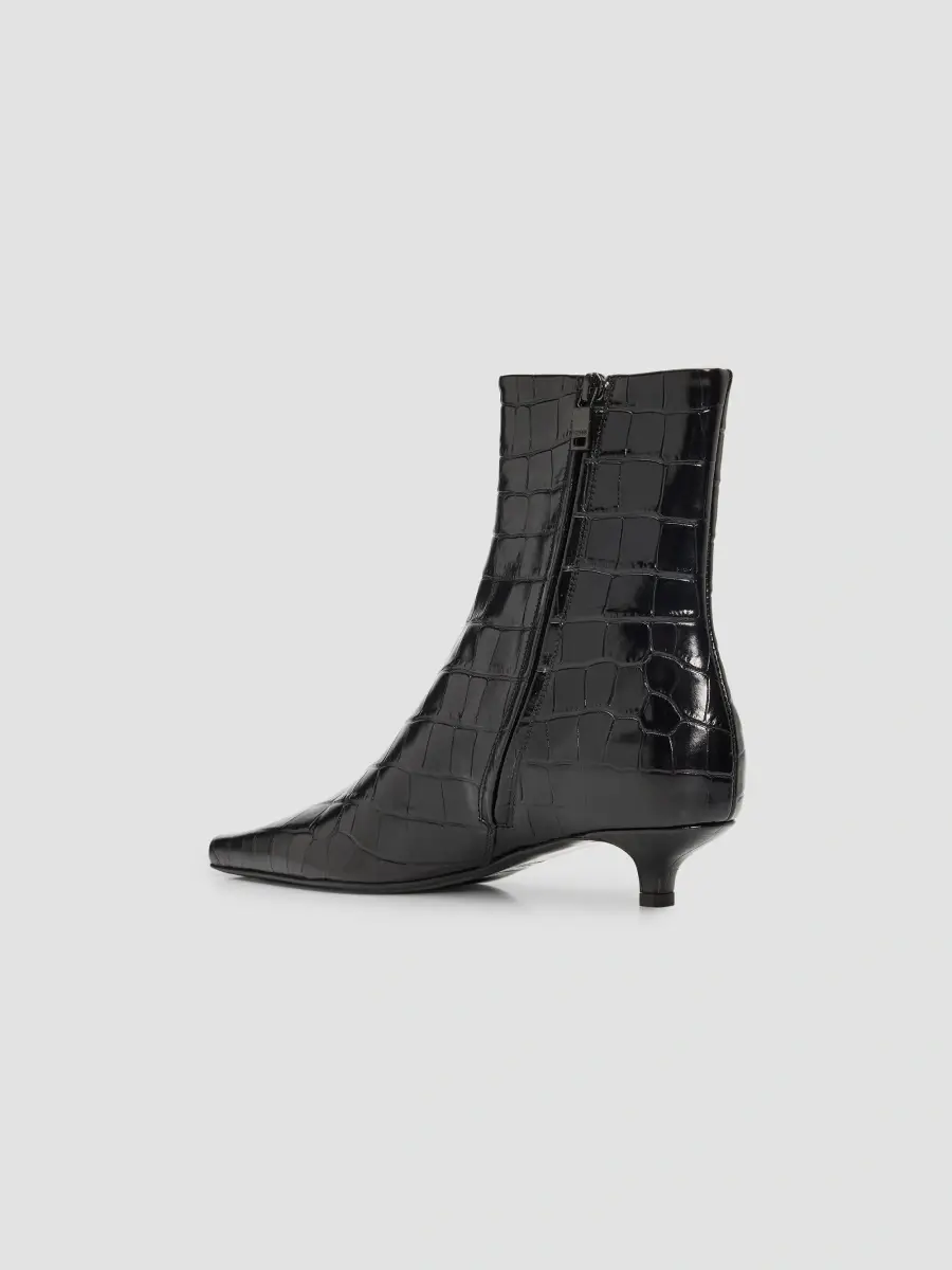 TOTEME Women's 35MM Slim Croc-Embossed Ankle Boots | Thumbnail 2