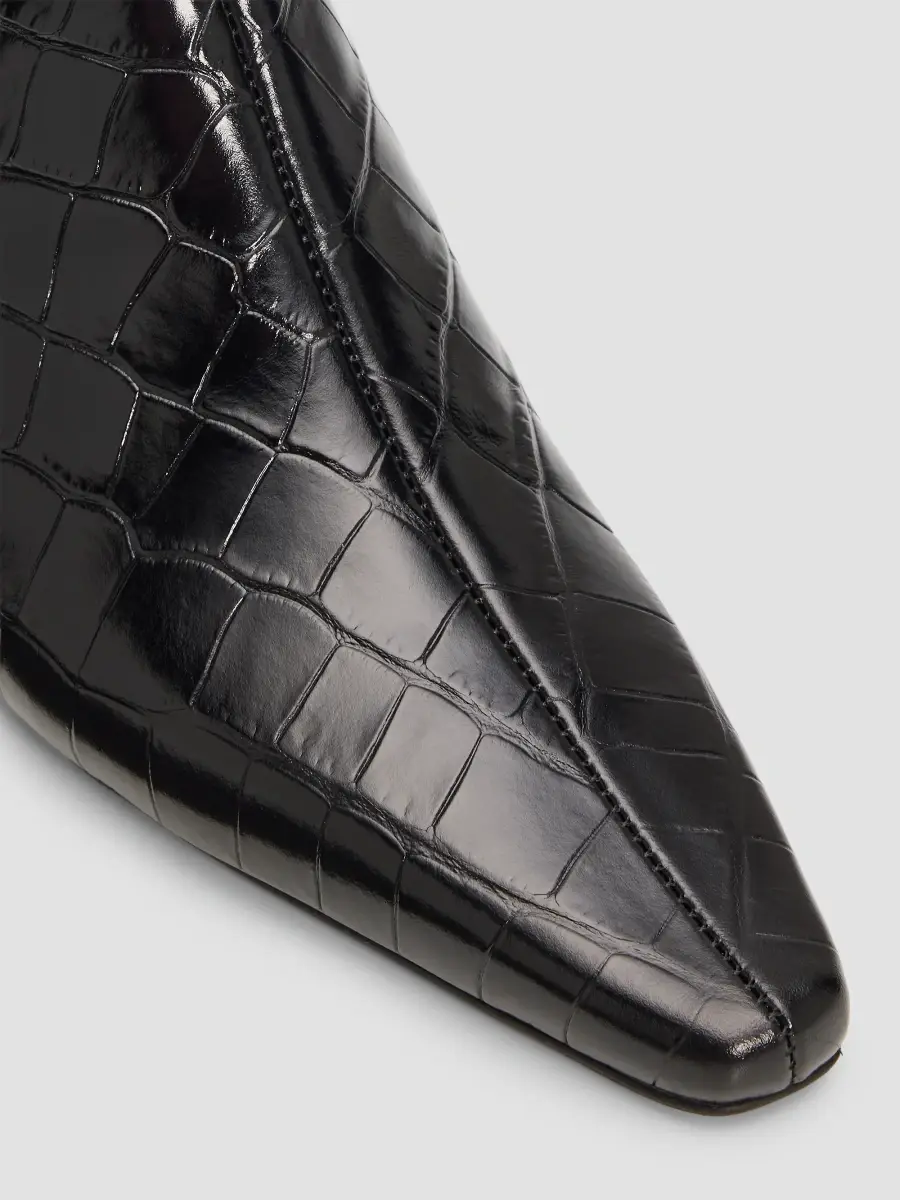 TOTEME Women's 35MM Slim Croc-Embossed Ankle Boots | Thumbnail 3
