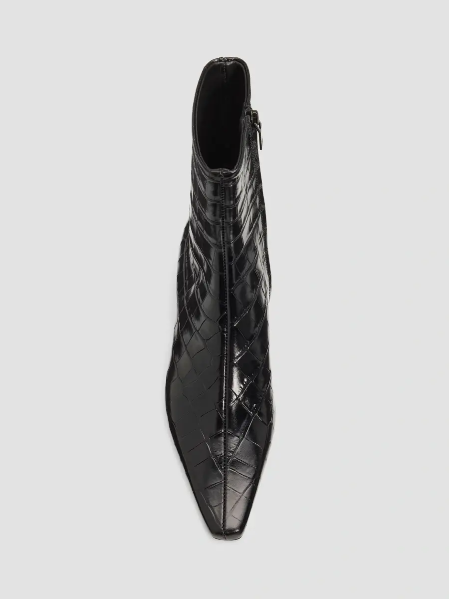 TOTEME Women's 35MM Slim Croc-Embossed Ankle Boots | Thumbnail 4
