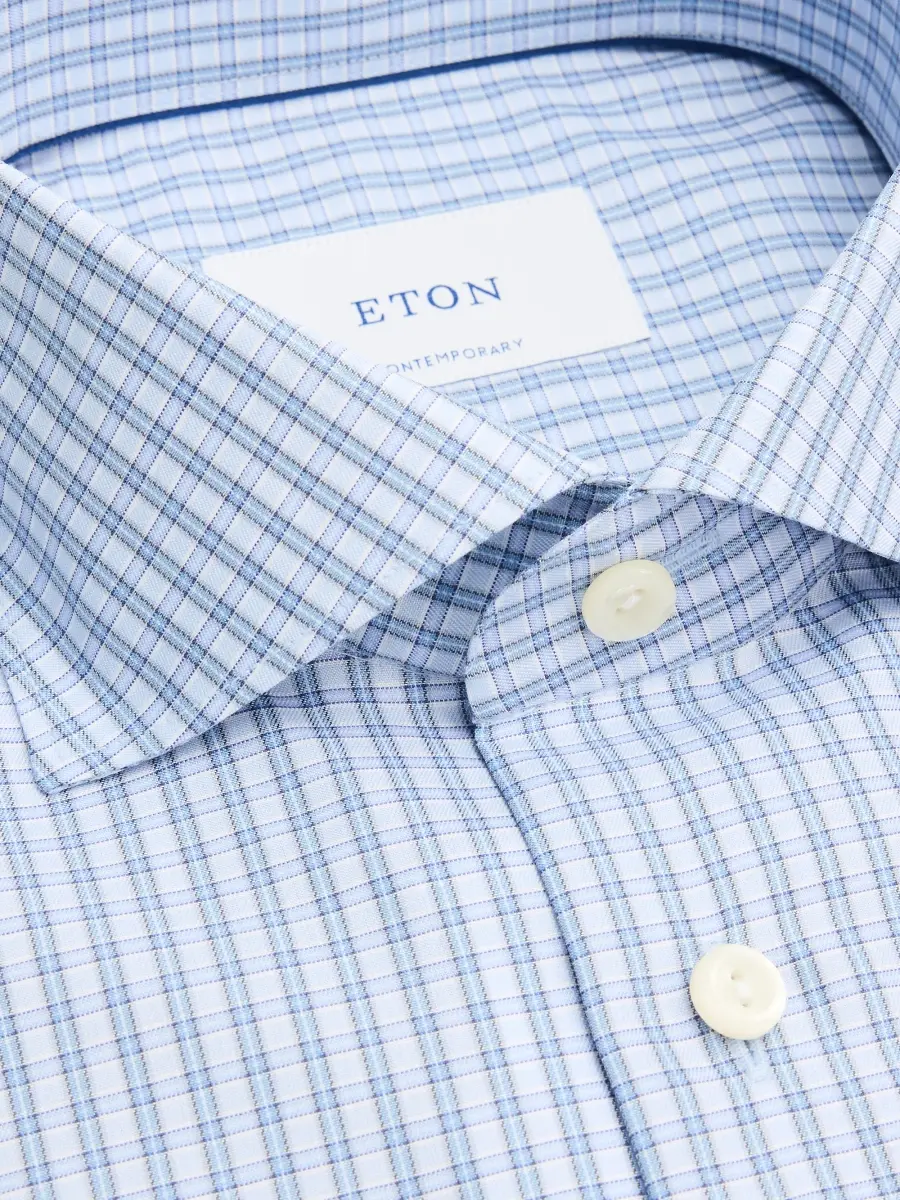 Eton Men's 3D Check Elevated Twill Shirt | Thumbnail 2 Eton Men's 3D Check Elevated Twill Shirt | Thumbnail 2