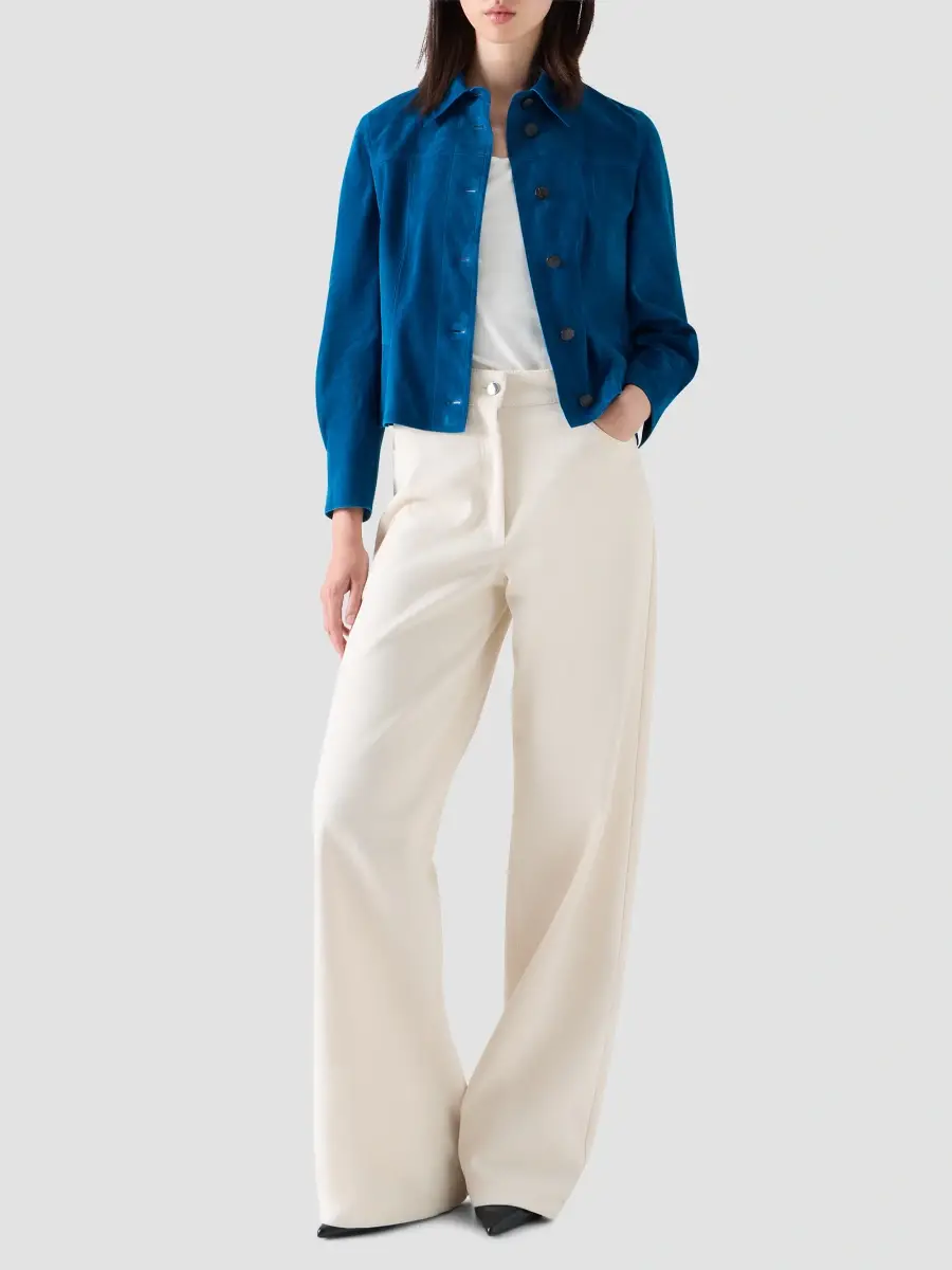 Akris punto Women's Suede Crop Jacket | Thumbnail 2 Akris punto Women's Suede Crop Jacket | Thumbnail 2