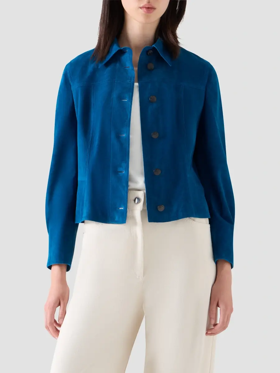 Akris punto Women's Suede Crop Jacket | Thumbnail 4 Akris punto Women's Suede Crop Jacket | Thumbnail 4