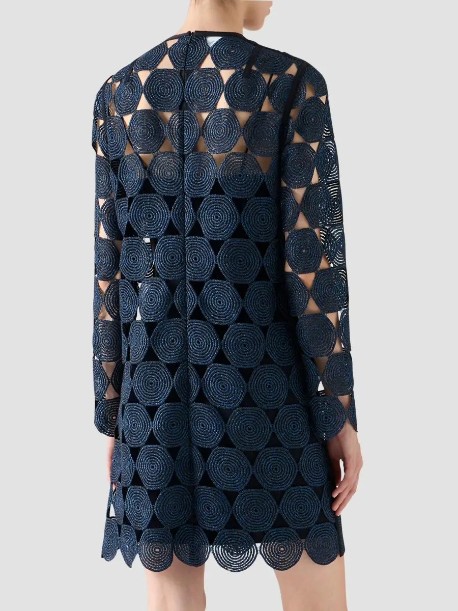 Akris punto Women's Metallic Dot Guipure Lace Knee-Length Dress | Thumbnail 3 Akris punto Women's Metallic Dot Guipure Lace Knee-Length Dress | Thumbnail 3