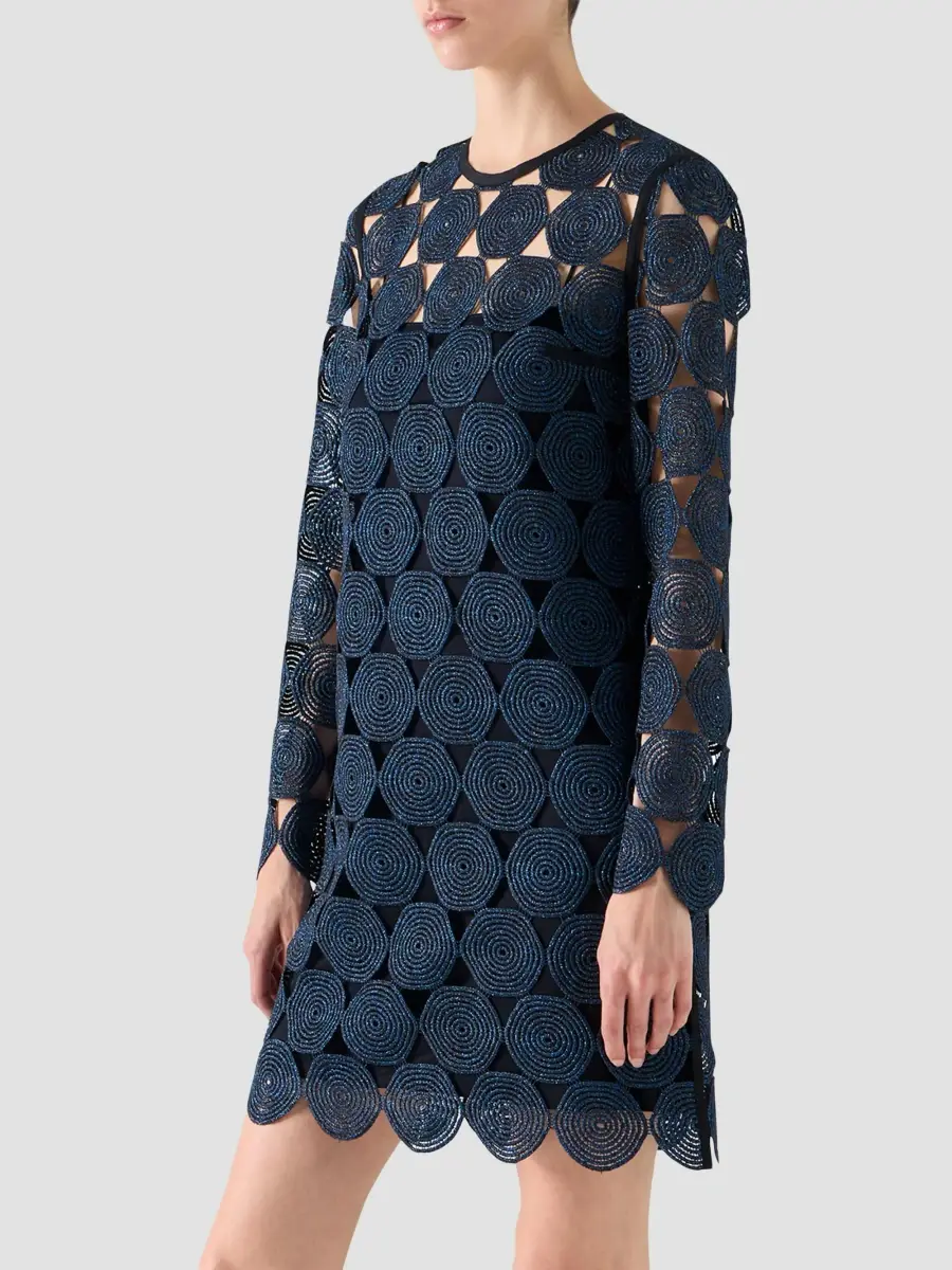 Akris punto Women's Metallic Dot Guipure Lace Knee-Length Dress | Thumbnail 6 Akris punto Women's Metallic Dot Guipure Lace Knee-Length Dress | Thumbnail 6