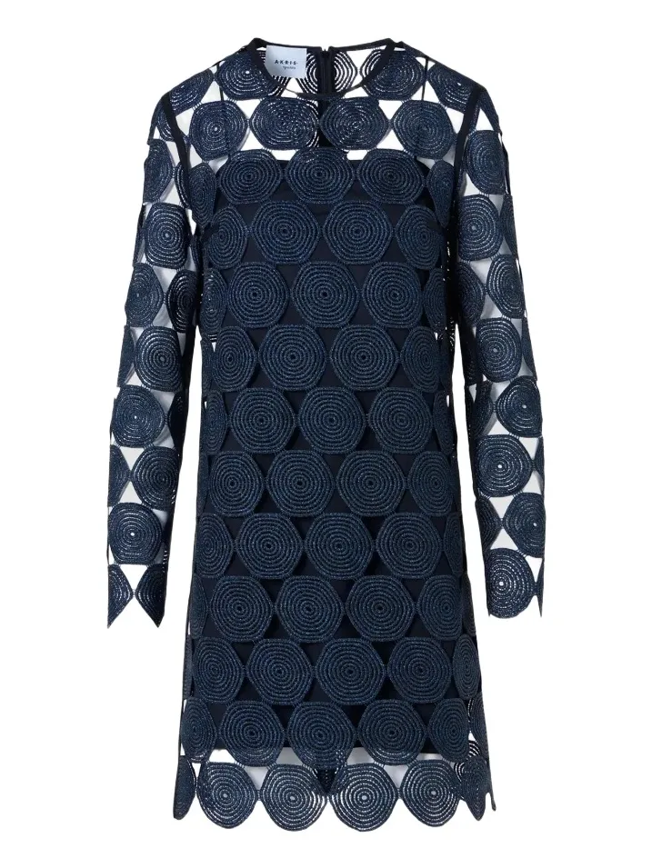 Women's Metallic Dot Guipure Lace Knee-Length Dress Women's Metallic Dot Guipure Lace Knee-Length Dress